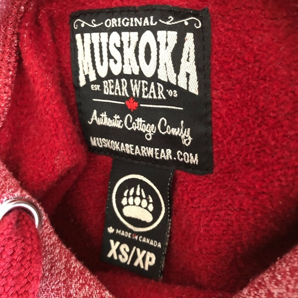 Muskoka Bear Wear Hoodie Red XS - Picture 4 of 4
